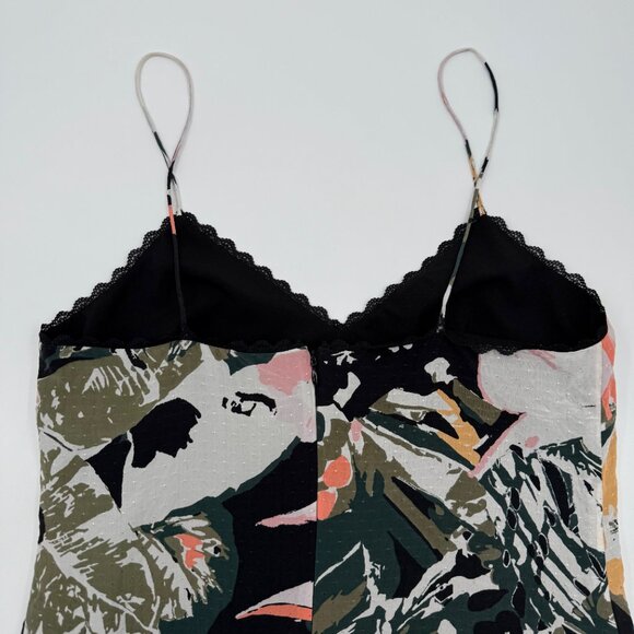 Club Monaco Kittrick Silk Slip Dress Women’s 2 Floral Print Midi Asymmetrical - Picture 8 of 14